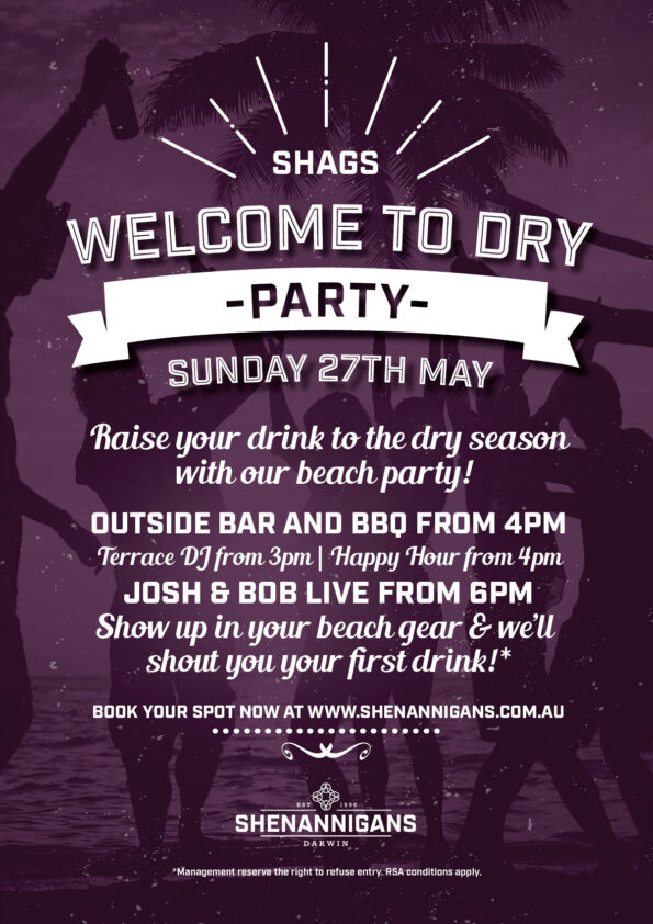 Welcome to Dry Party at Shags